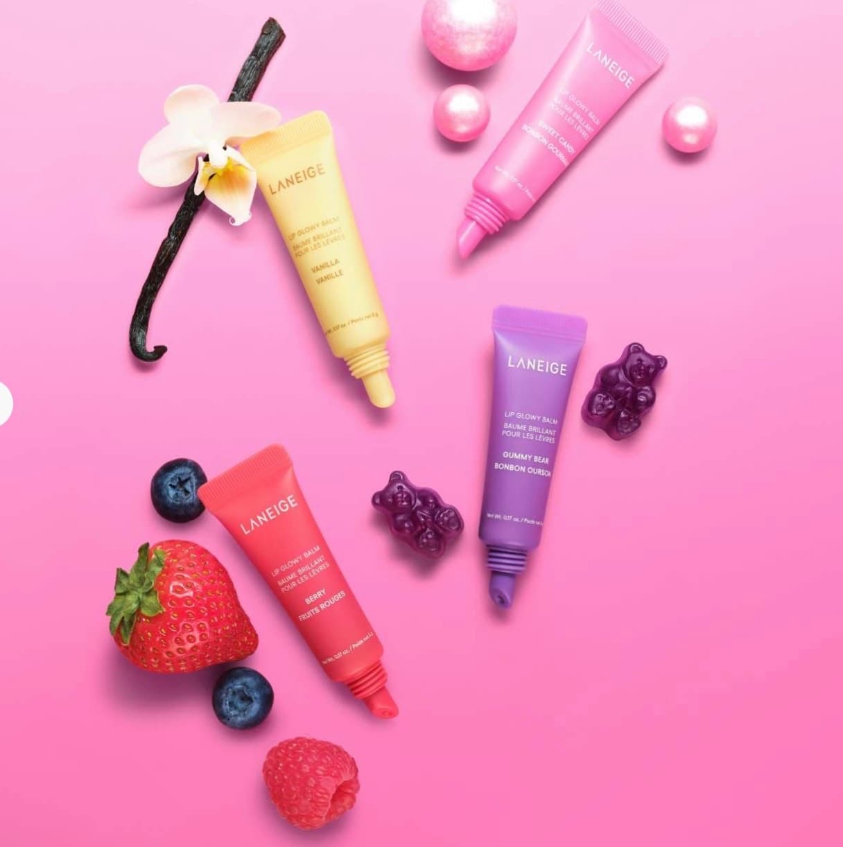 LANEIGE Набор бальзамов для губ Mini Lip Glowy Balm Set 3