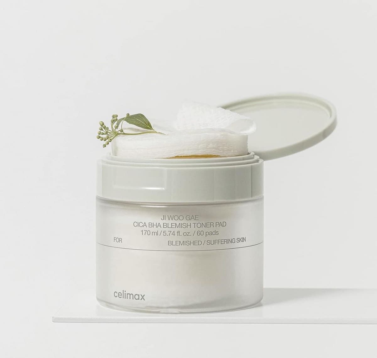 Celimax Пилинг-пэды для сужения пор и уменьшения воспалений, 60 шт, Ji Woo Gae Cica BHA Blemish Toner Pad