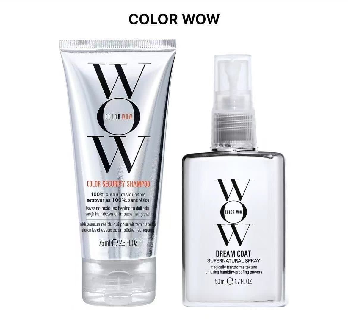 COLOR WOW набор travel size set (color security shampoo 75 ml + dream coat spray 50 ml)