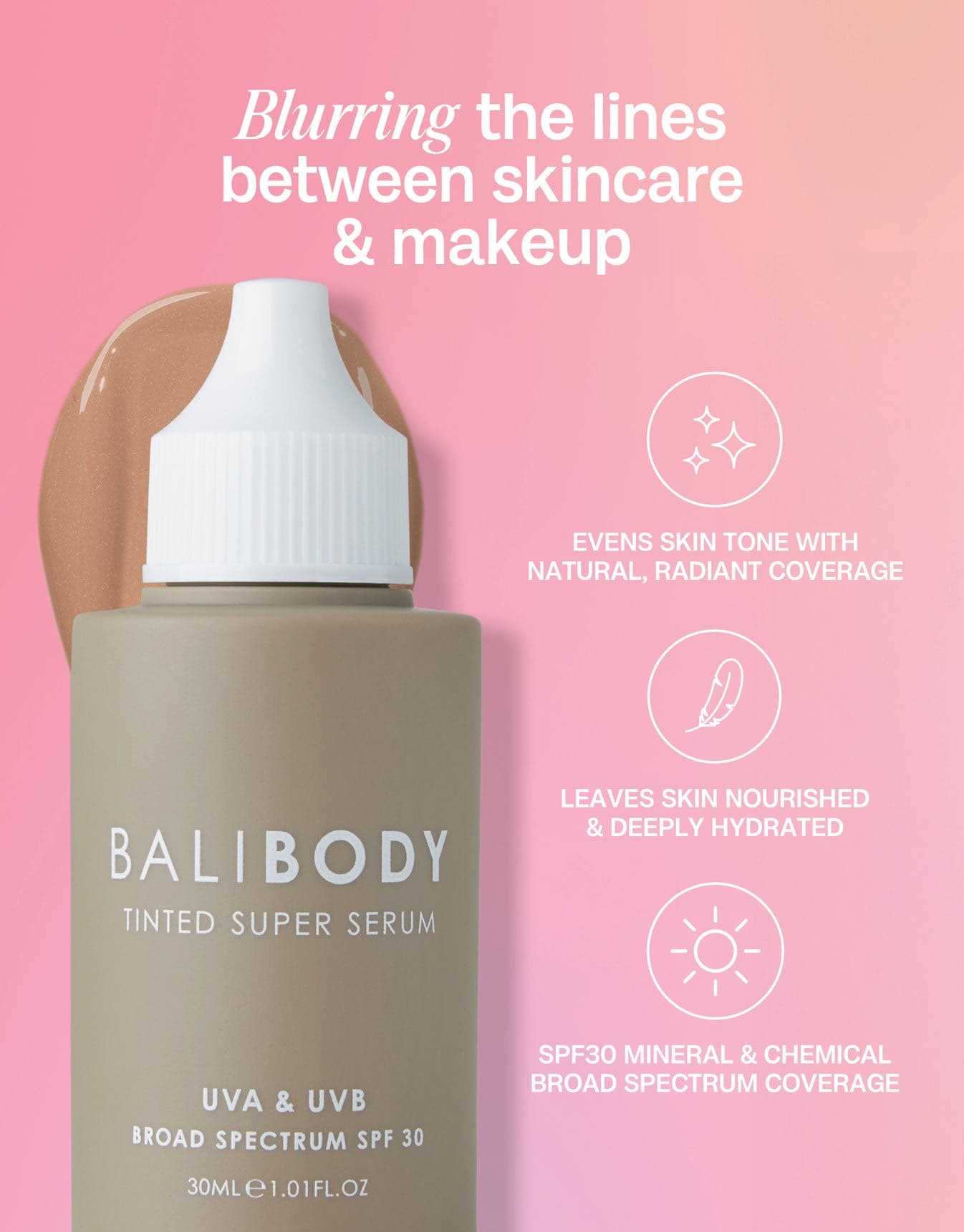 Bali Body Tinted Super Serum SPF30,Тонирующий флюид для лица SPF30, 30 мл (Neutral) 6