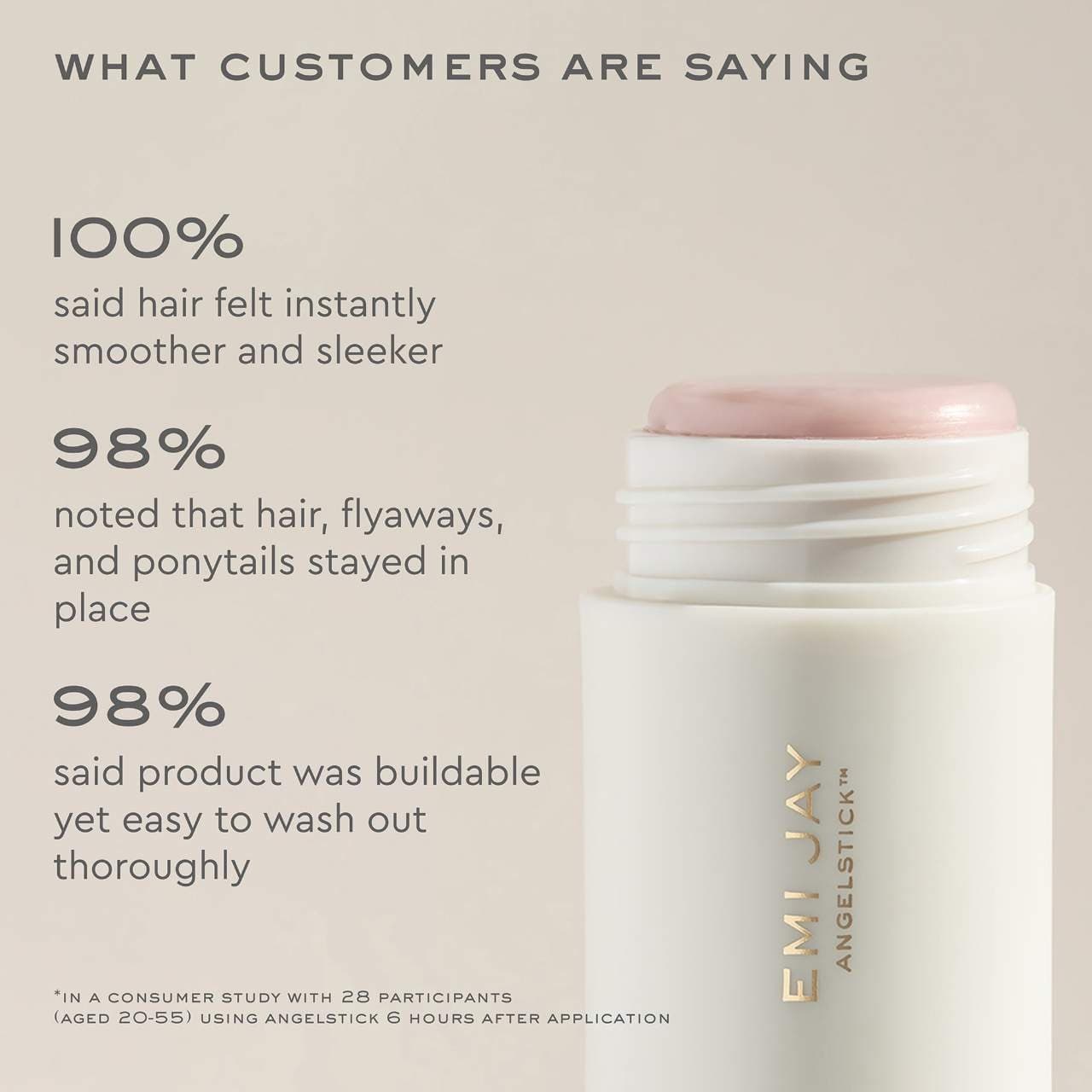 Emi Jay Angelstick™ Hair Smoothing Styling Stick, Стик для укладки волос для гладкости и фиксации,  увлажняющий и уменьшающий пушистость, 56 гр 7