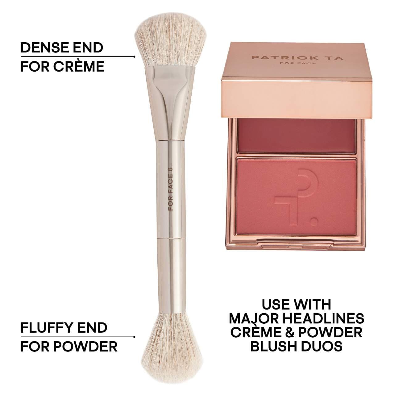 Patrick Ta Dual-Ended Blush Brush, Двусторонняя кисть для румян (for face 3) 2