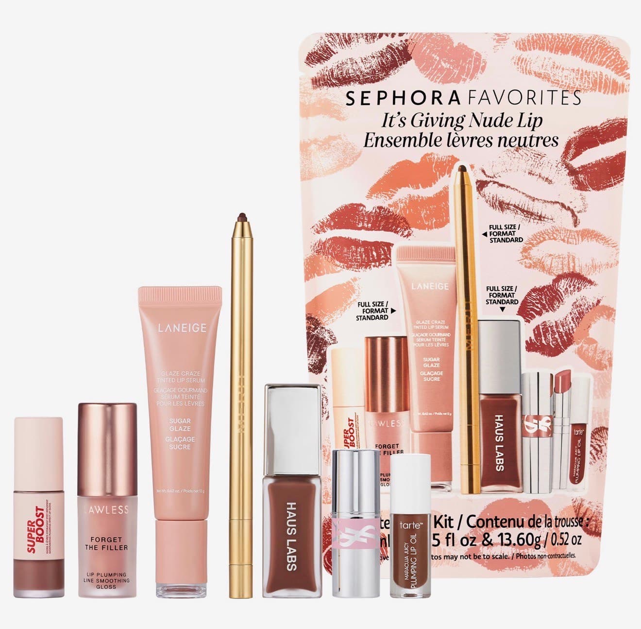 Sephora Favorites It’s Giving Nude Lip Kit 7 Piece Set 2025 Limited Edition NEW ,Набор средств для макияжа губ в нюдовых оттенках