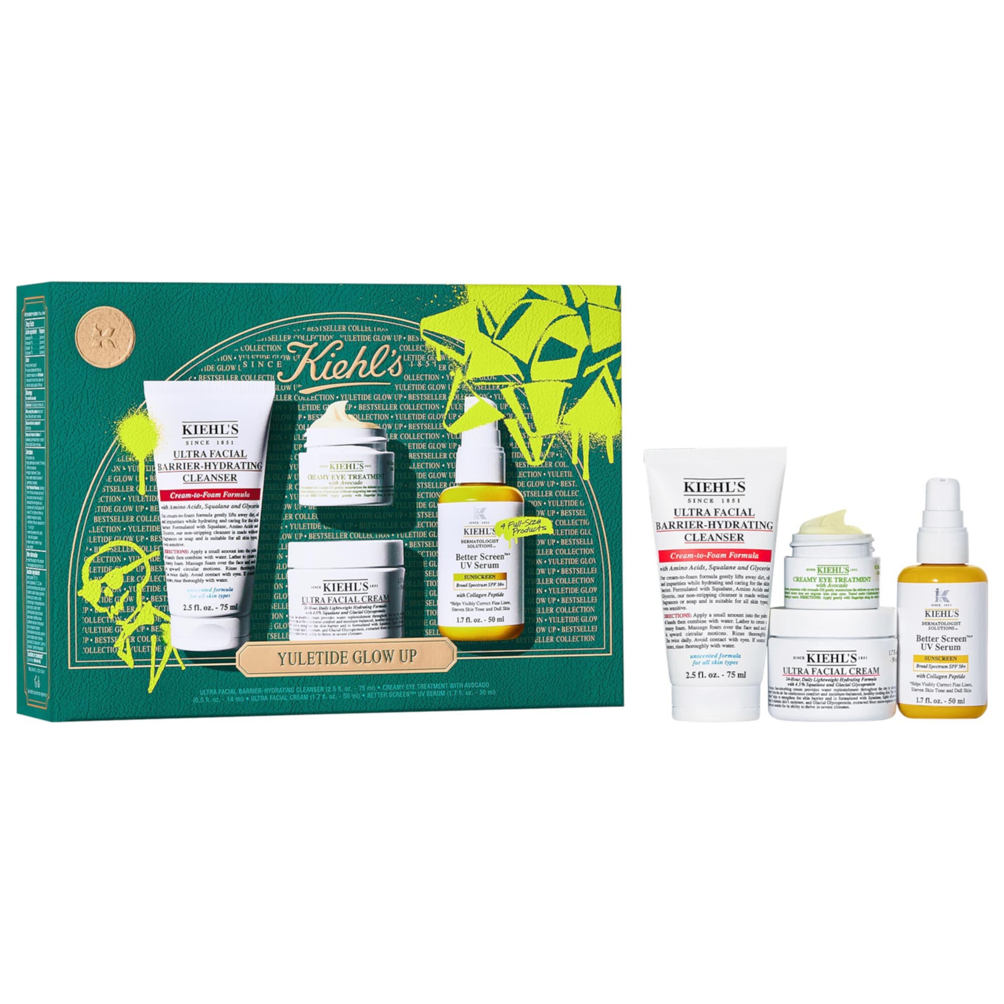 Kiehl's  Yuletide Glow up, набор средств по уходу за кожей