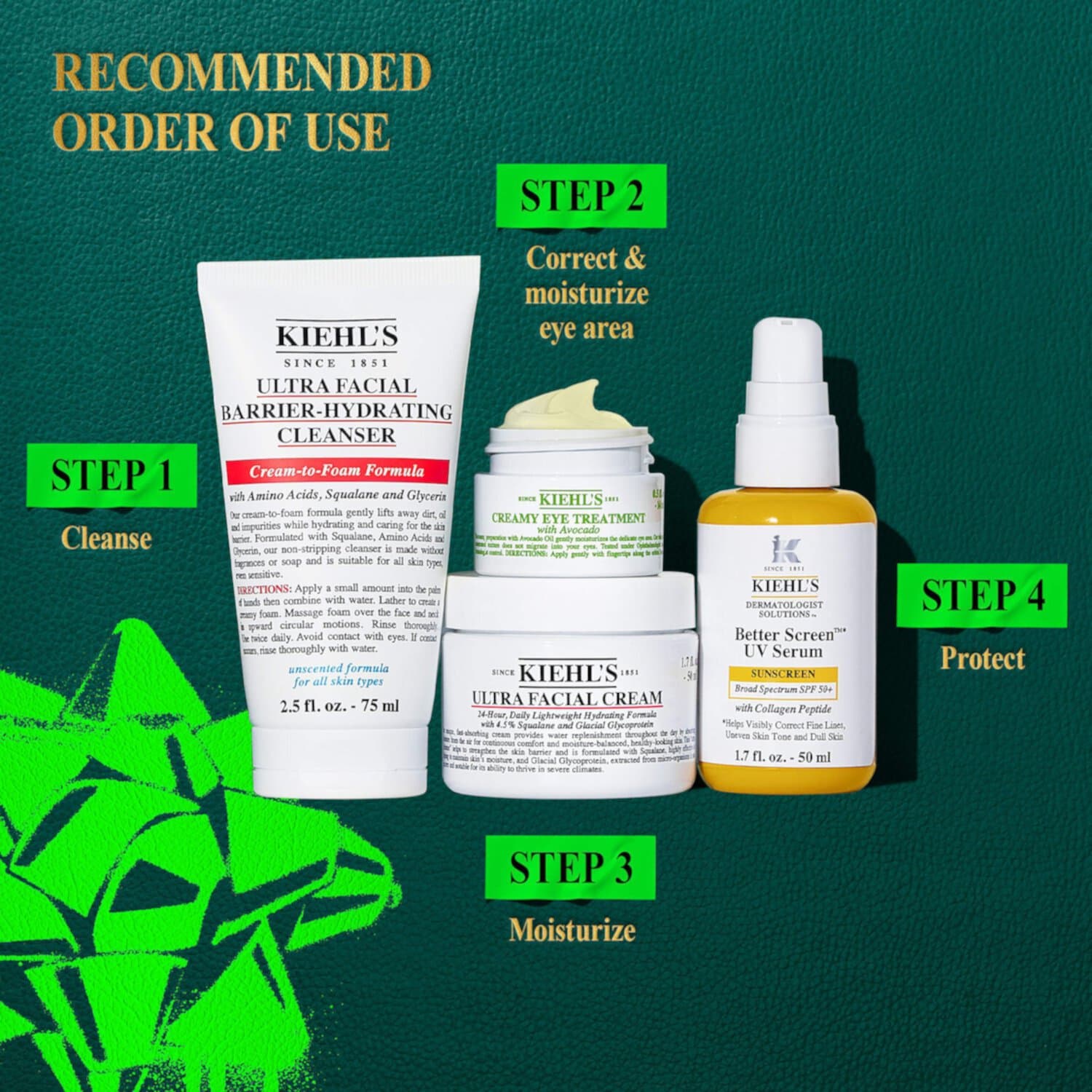 Kiehl's  Yuletide Glow up, набор средств по уходу за кожей 7