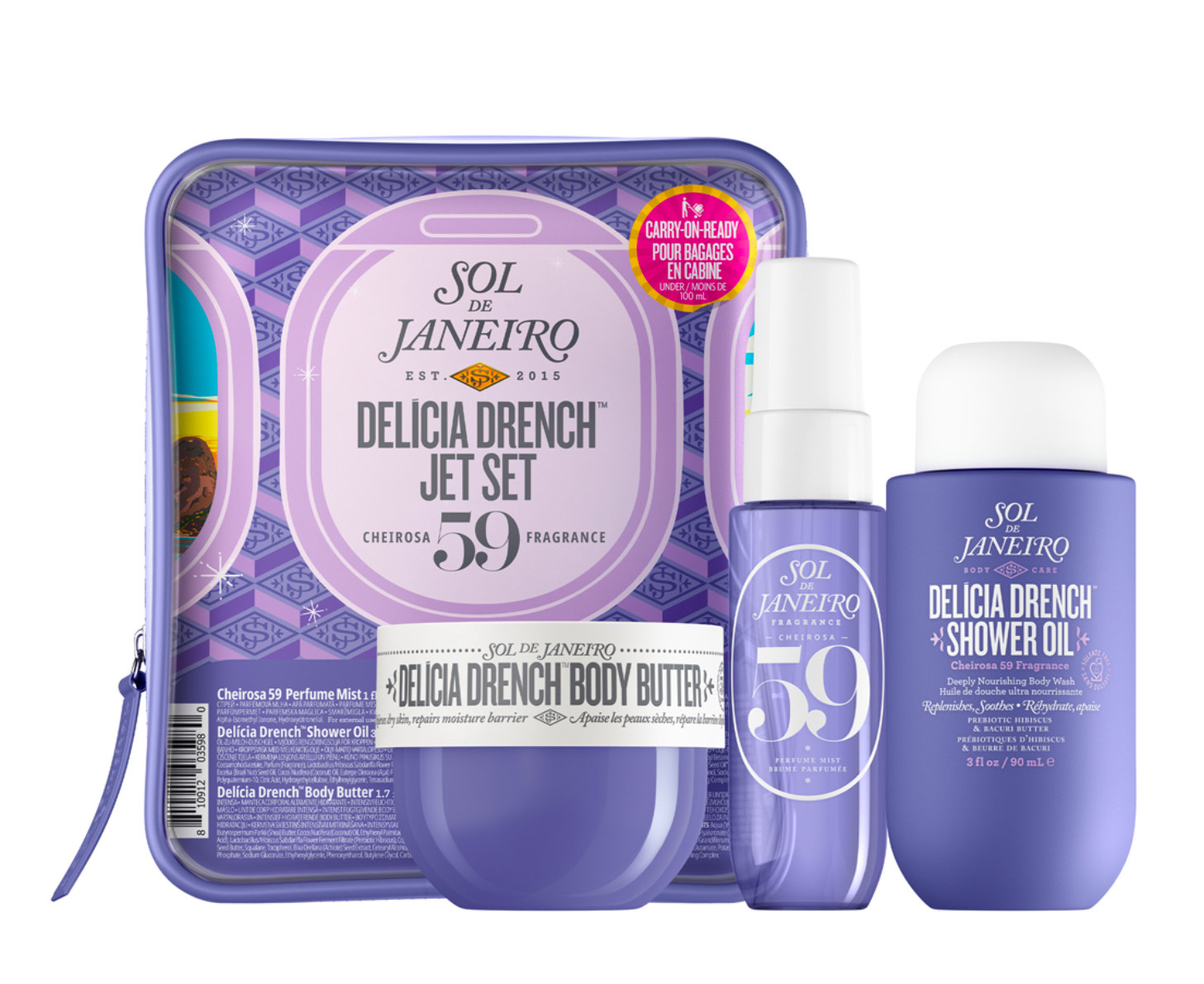 Sol de Janeiro Набор Delicia Drench Jet Set 90/50/30ml