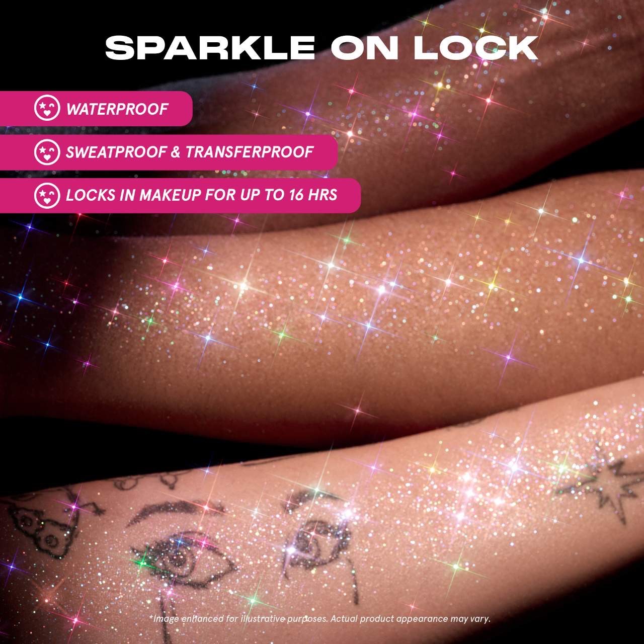 ONE/SIZE Glitter Setting Spray | Водостойкий спрей для фиксации макияжа с блестками и иридисцентной вуалью, стойкость 16 часов 6