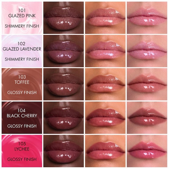DIOR  Увлажняющий масляный бальзам-блеск для губ Lip Glow Butter Hydrating Gloss Balm, 102 glazed lavender 2