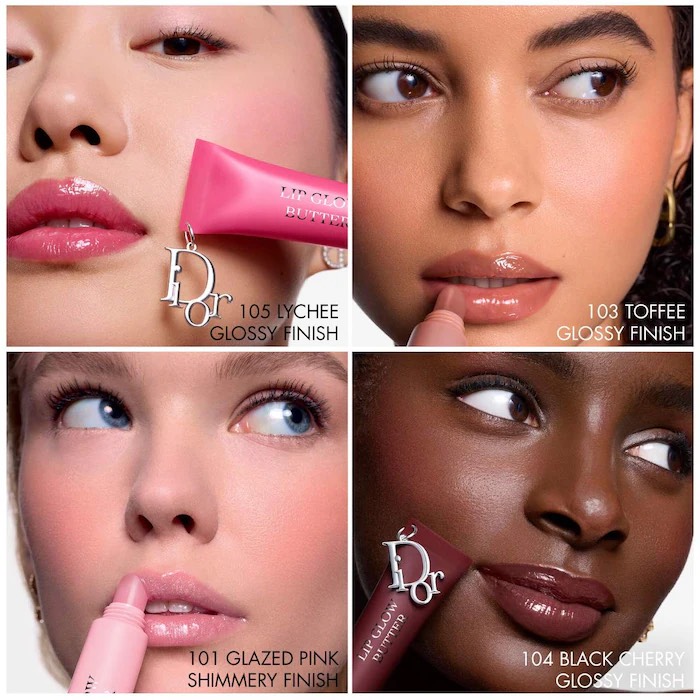 DIOR  Увлажняющий масляный бальзам-блеск для губ Lip Glow Butter Hydrating Gloss Balm, 102 glazed lavender 4