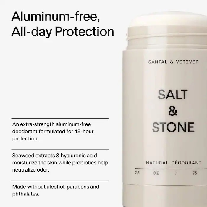 Salt & Stone  Стойкий дезодорант без солей алюминия Salt&Stone Extra-Strength Aluminum-Free Deodorant Santal&Vetiver (75 г) 5