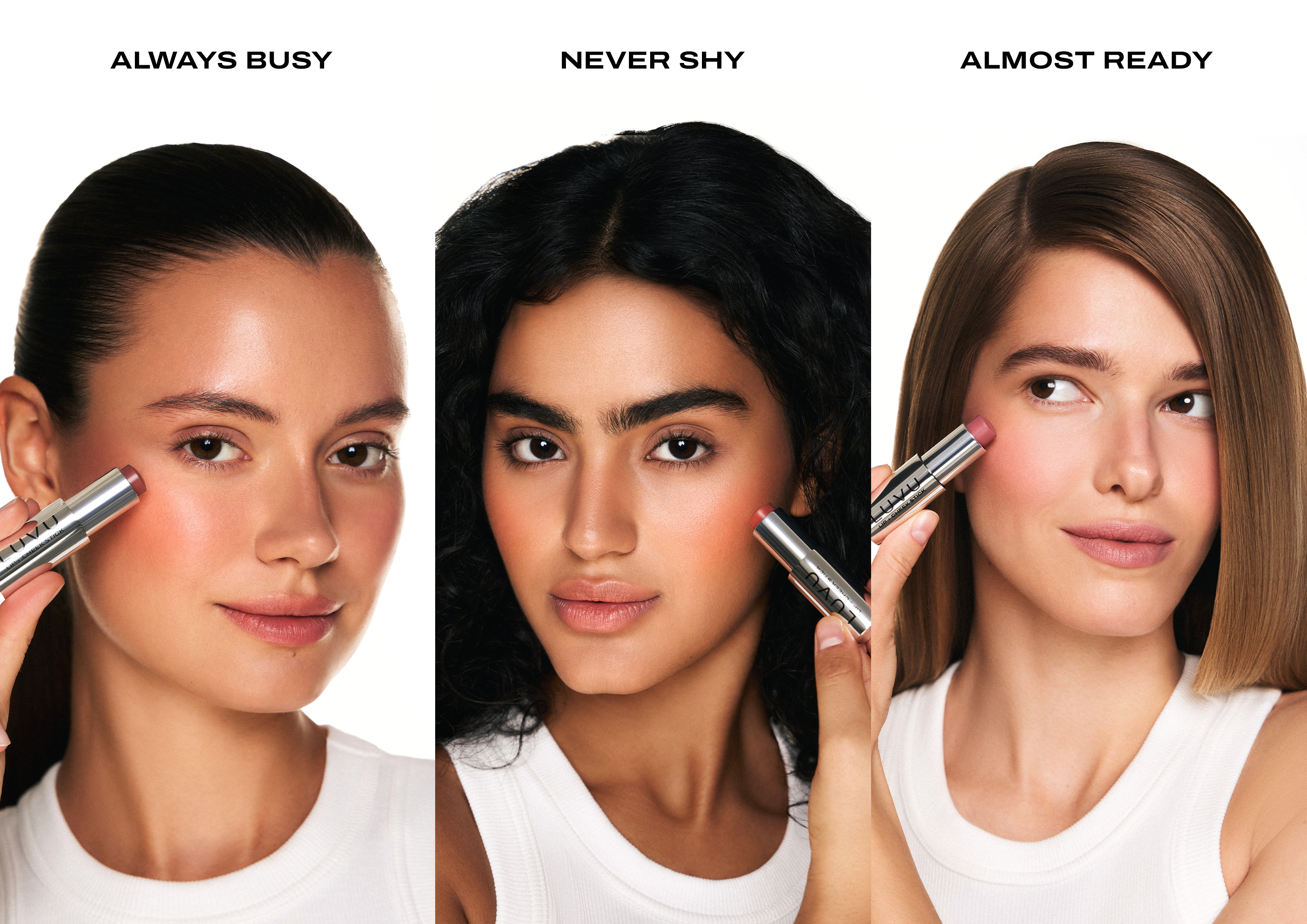 LUVU Trio Lip + Cheek Stick Trio, набор из трех оттенков румян, 14,4 гр 4