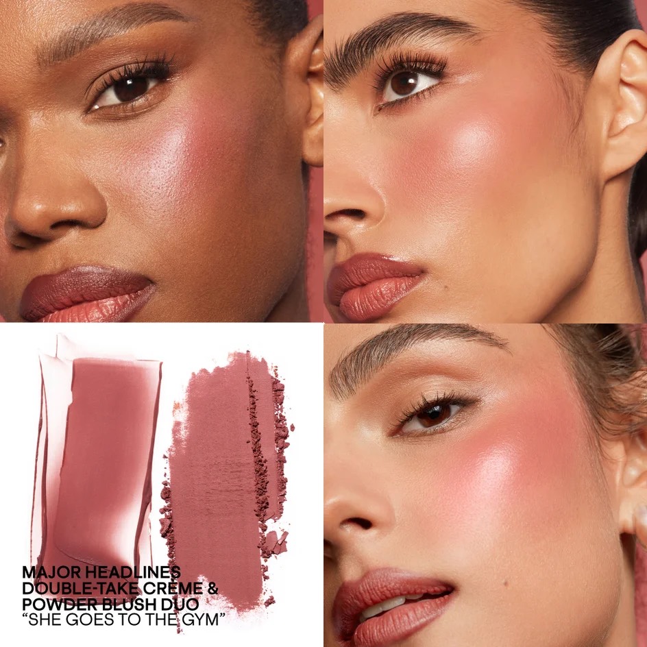 PATRICK TA   Major Headlines Double-Take Crème and Powder Blush Duo, оттенок She Goes To The Gym,палетка с двумя формулами кремовых и пудровых румян, 10,5 гр 3
