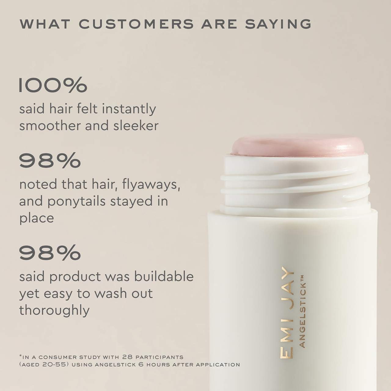 Emi Jay Angelstick™ Hair Smoothing Styling Stick, Стик для укладки волос для гладкости и фиксации,  увлажняющий и уменьшающий пушистость, 56 гр 7