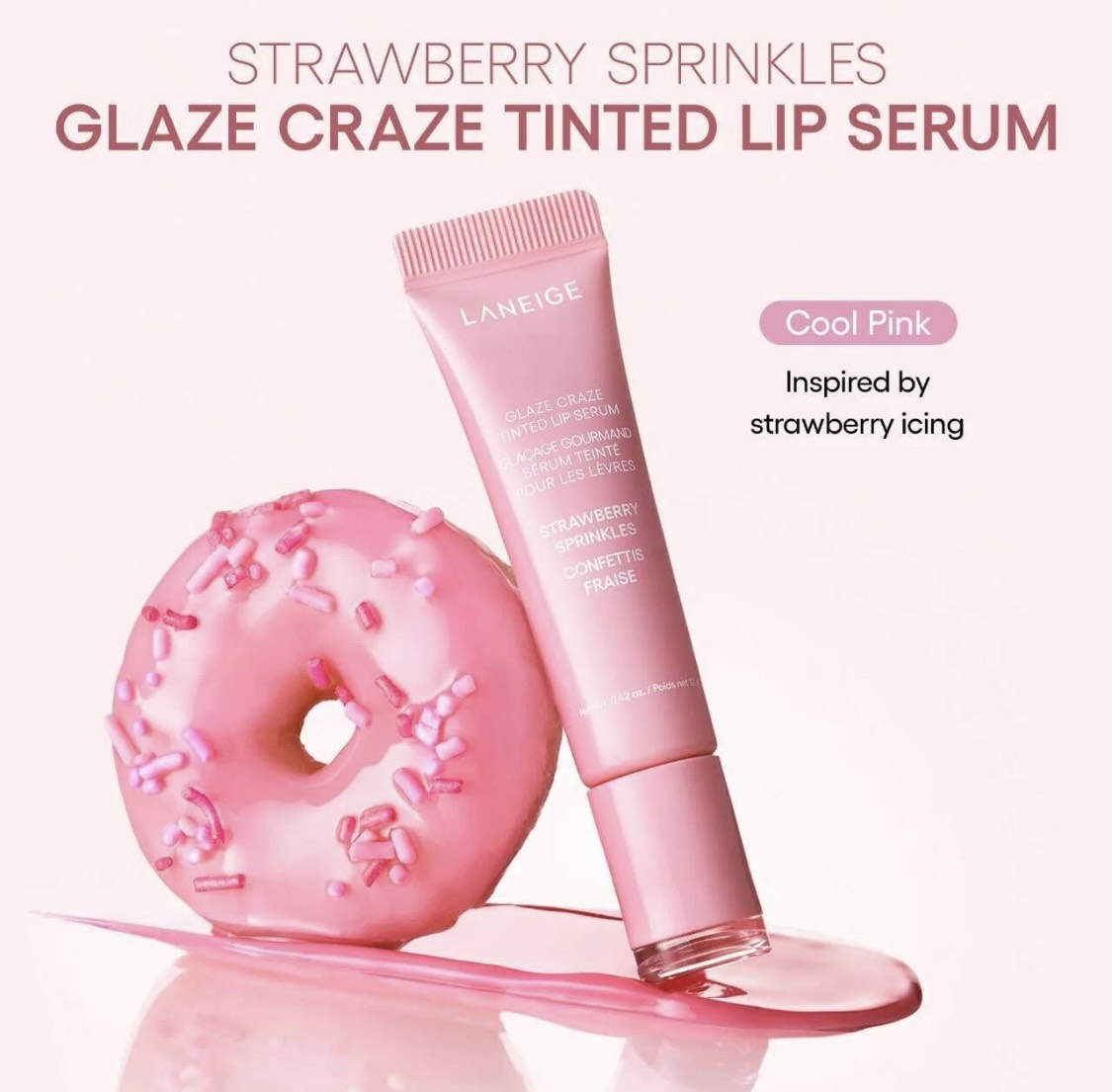 GLAZE Блеск для губ CRAZE TINTED LIP SERUM оттенок: STREWBERRY SPRINKLES, 12g 5