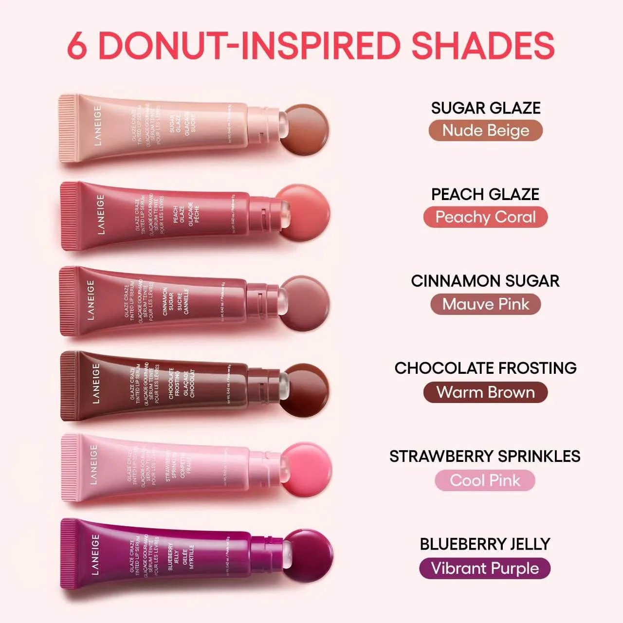 GLAZE Блеск для губ CRAZE TINTED LIP SERUM оттенок: STREWBERRY SPRINKLES, 12g 8