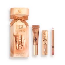 Charlotte Tilbury Набор для макияжа губ и щёк SUPER NUDES SPOTLIGHT ICONIC LIP AND CHEEK KIT (карандаш, блеск, хайлайтер)