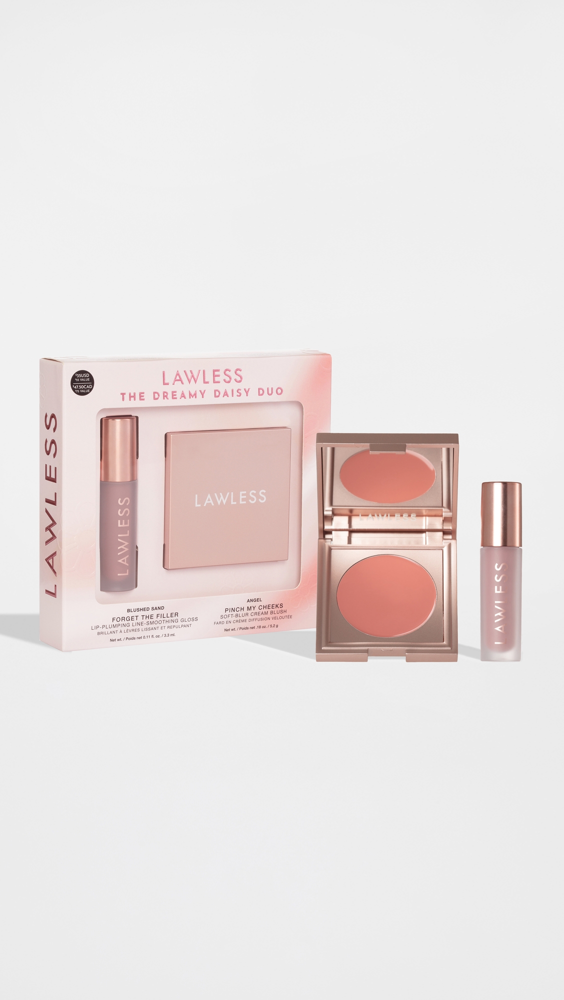 LAWLESS The Dreamy Daisy Duo,набор для макияжа, (Forget The Filler в оттенке Blushed Sand+Pinch My Cheeks в оттенке Angel)