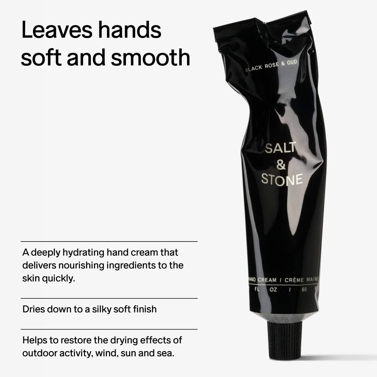 Salt&Stone Black Rose & Oud Hand Cream крем для рук, 60 мл 4