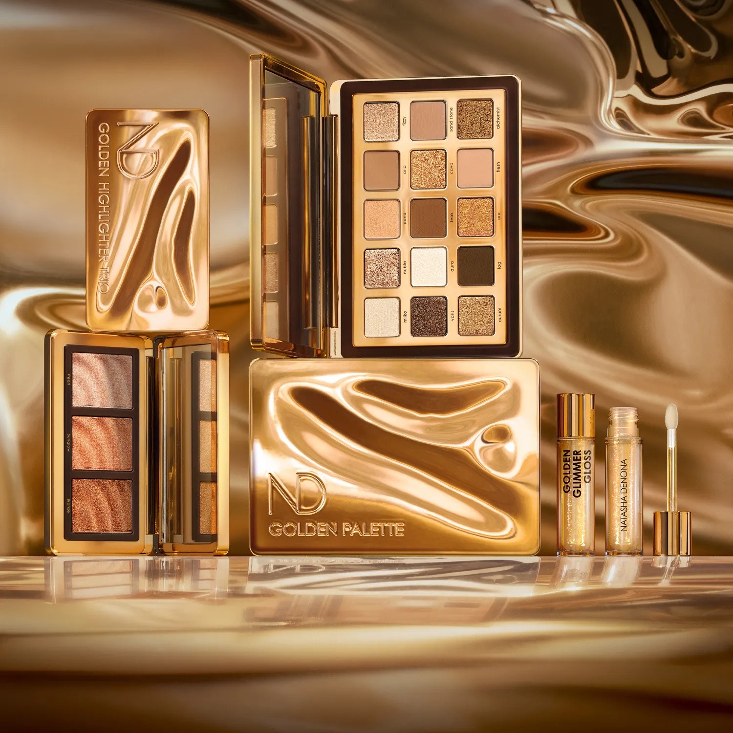 Natasha Denona Golden Eyeshadow Palette, палетка теней 5