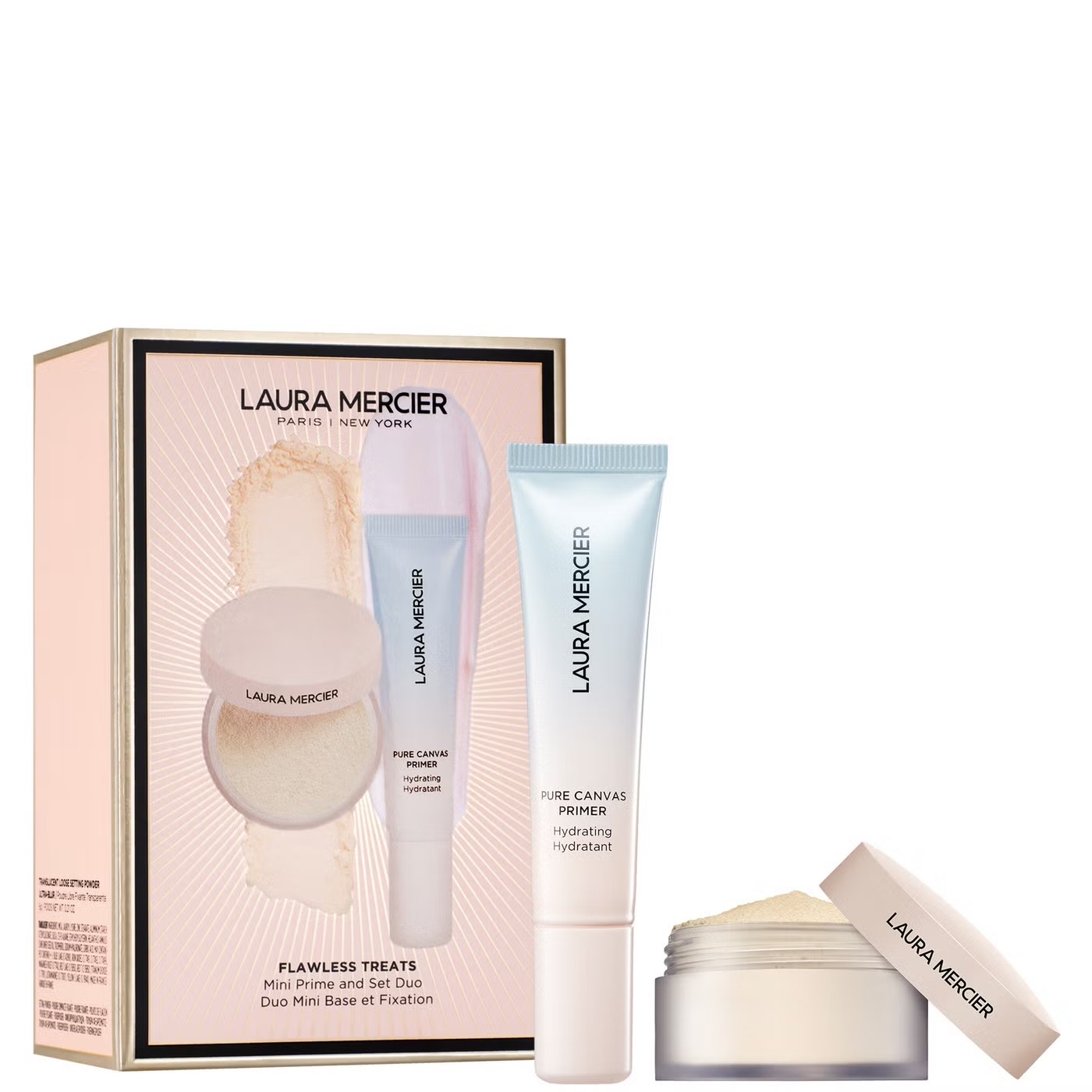 Laura Mercier  Набор для лица Flawless Treats Mini Prime Set Duo:  Mini Hydrating Primer(15 мл) + Mini Ultra Blur in Translucent (6г)