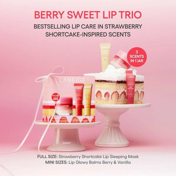 Laneige Набор для губ Berry Sweet Lip Treatment Minis Trio Set 6