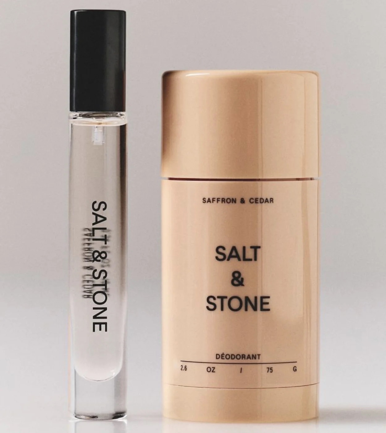 Набор Salt & Stone - Saffron & Cedar Deodorant + Mini Mist Duo