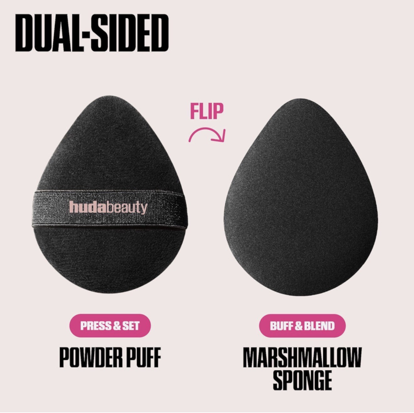 Huda Beauty Двусторонний спонж и пуховка Easy Bake Marshmallow для легкого нанесения и исправления макияжа 5