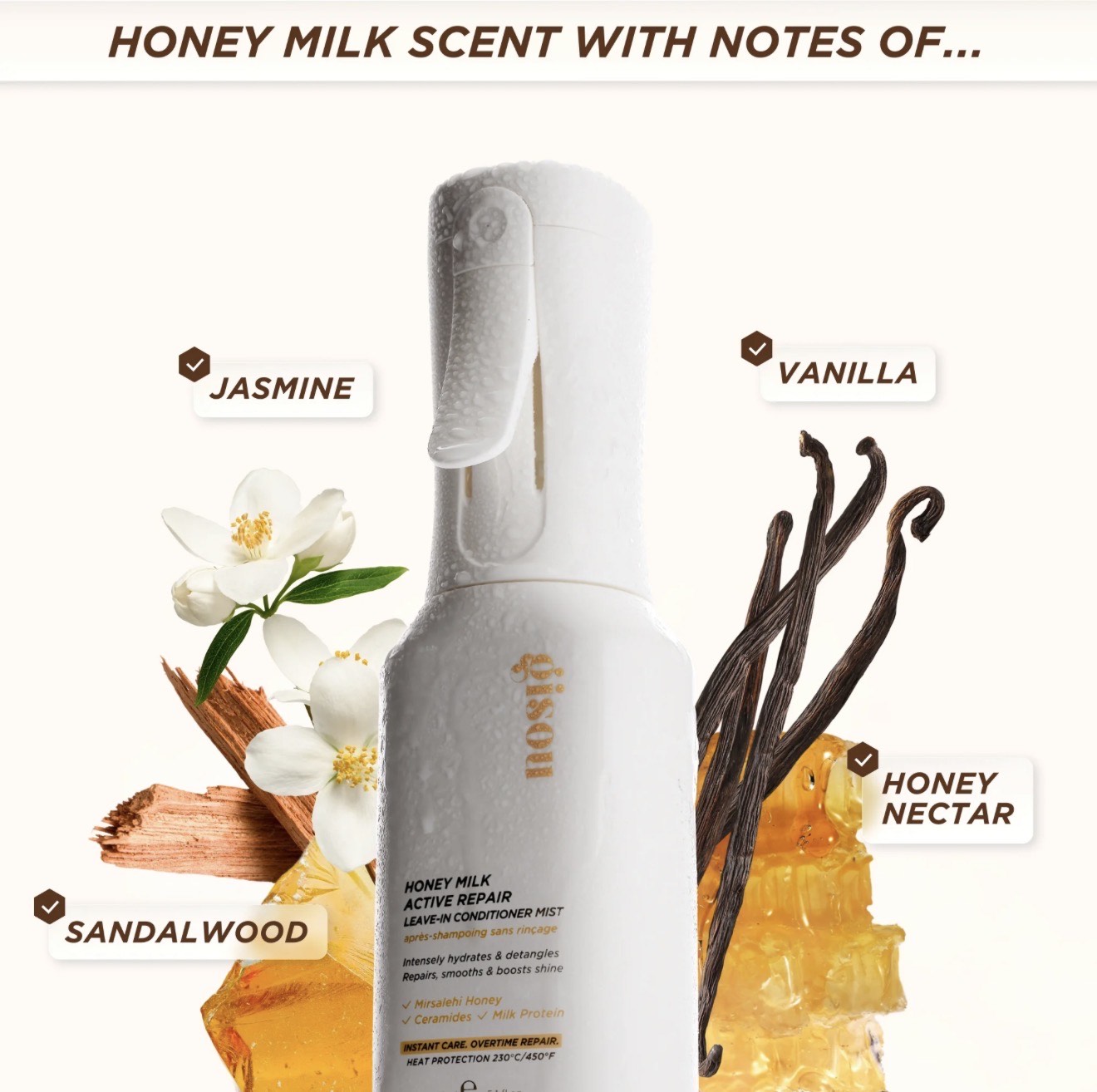 GISOU Спей-кондиционер для волос Honey Milk Active Repair Leave-In Conditioner Mist,150 ml 3