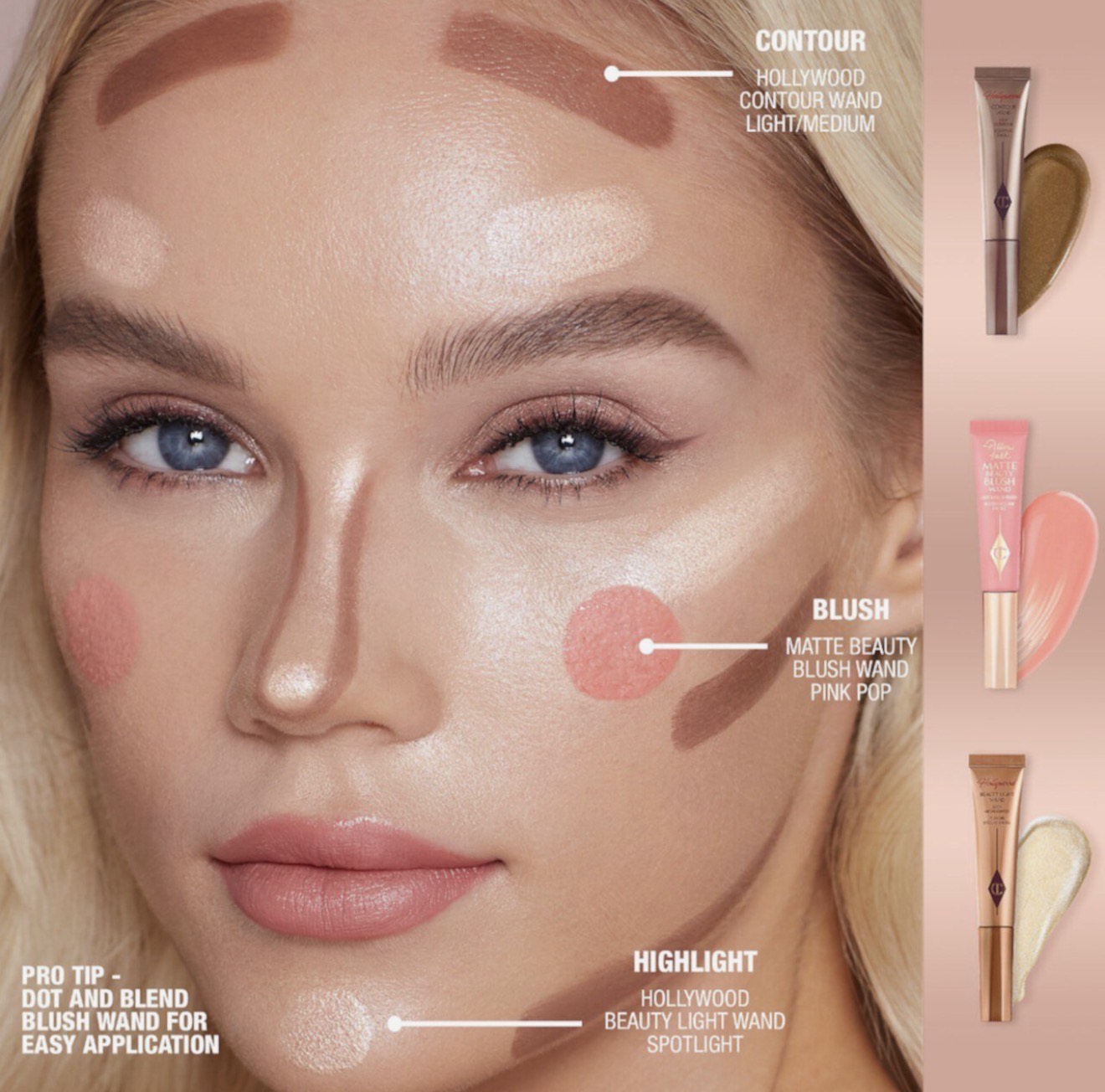 Charlotte Tilbury румяна жидкие  MATTE BEAUTY BLUSH WAND,  PILLOW TALK (без коробки) 4