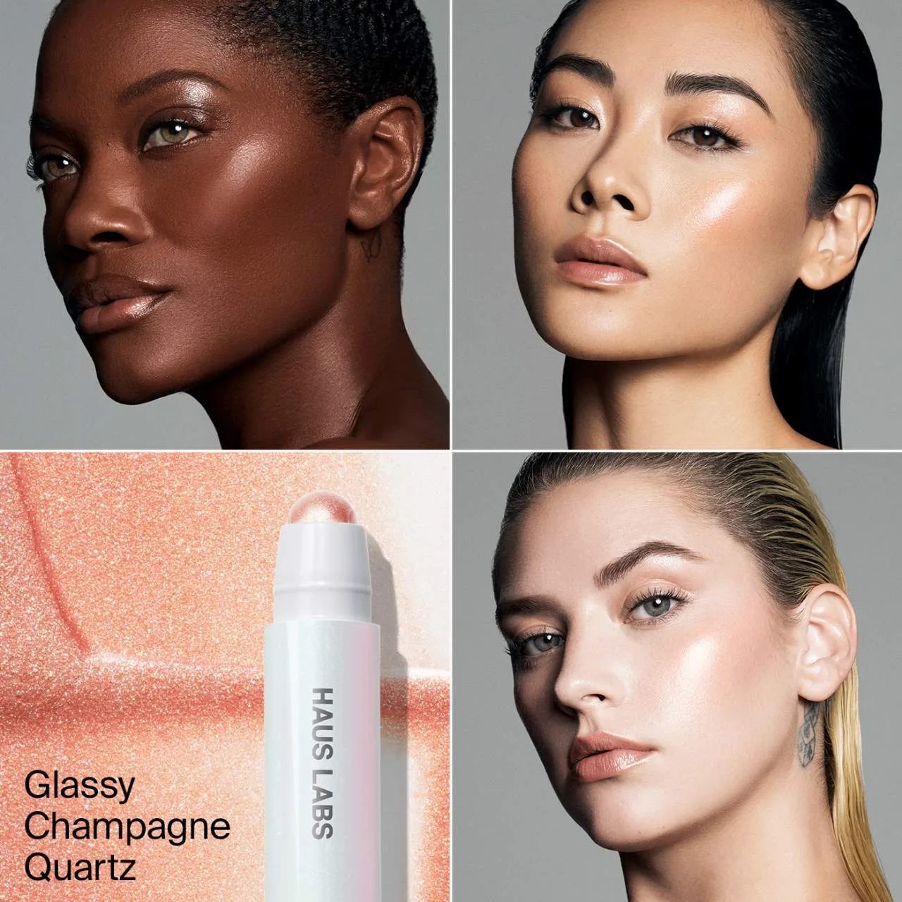 Haus Labs Хайлайтер-стик Bio-Radiant Glassy Balm Highlighter Stick оттенок Glassy Champagne Quartz 2