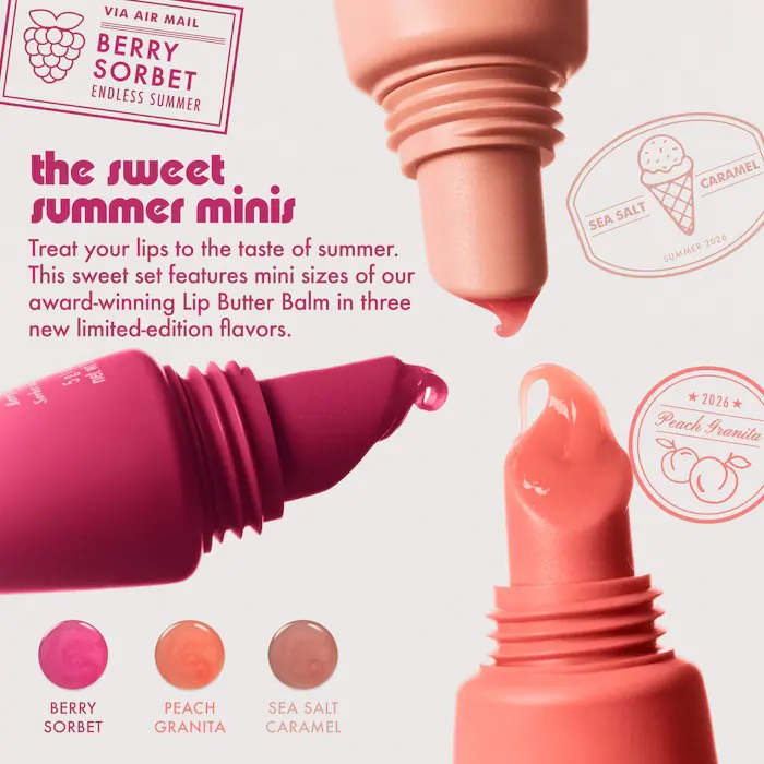 Summer Fridays Набор мини бальзамов для губ The Sweet Summer Minis Lip Butter Balm Trio Set, 3x5 мл 6