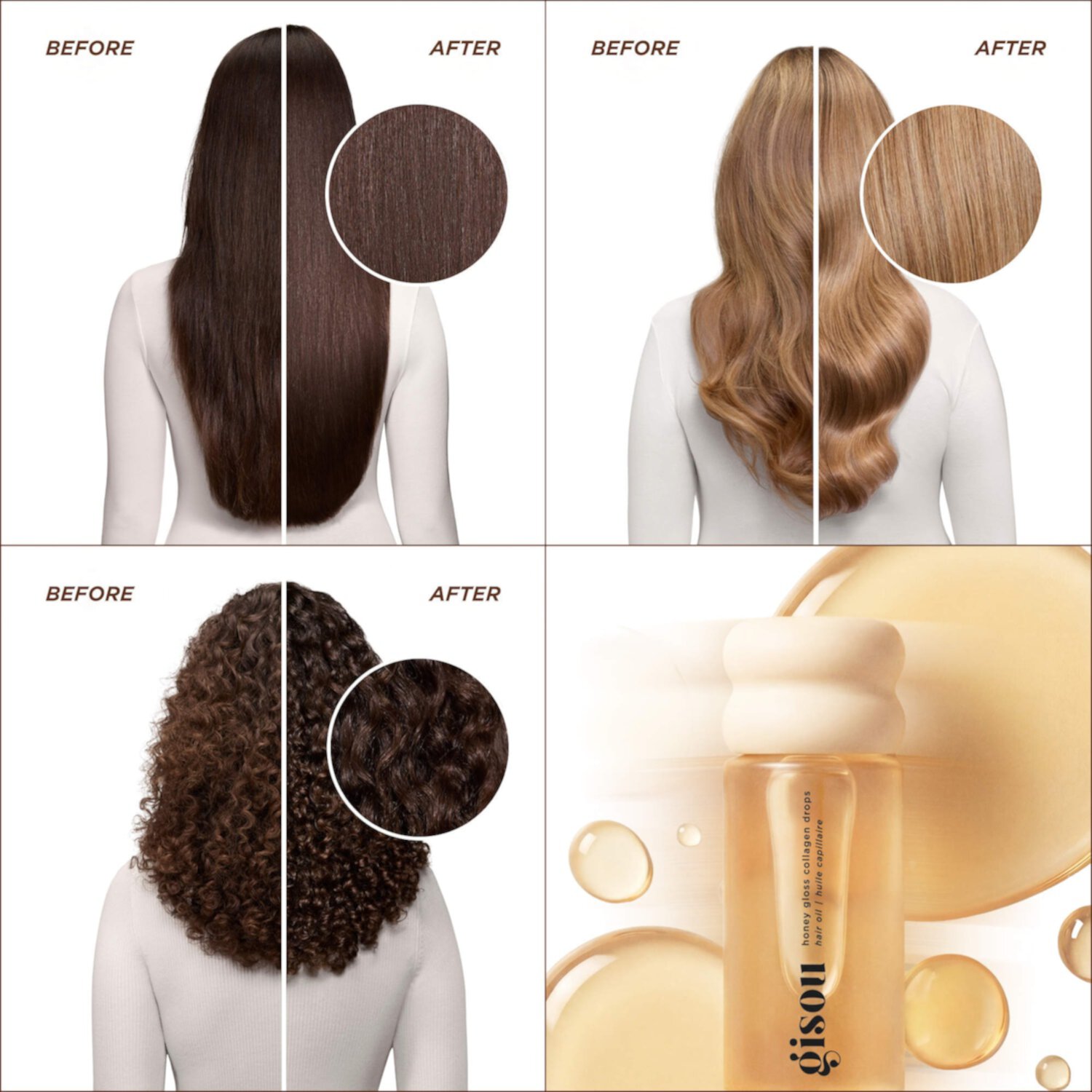 GISOU Масло для волос с коллагеном и медом Honey Gloss Collagen Drops Hair Oil 4