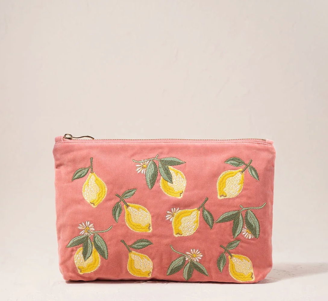 Elizabeth Scarlett Косметичка бархатная Lemon Blossom Everyday Pouch