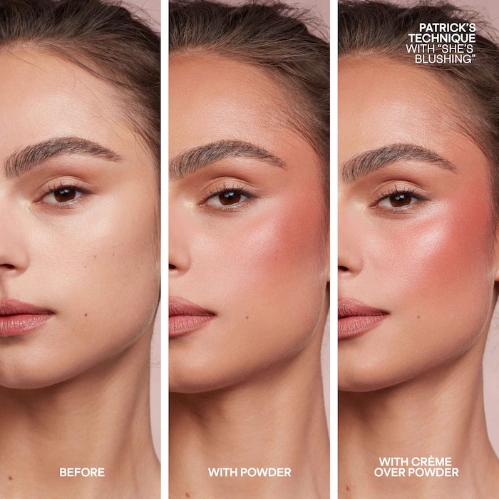 PATRICK TA  Mini Major Headlines Double-Take Crème & Powder Blush Duo, She’s Blushing (дорожная версия) 5