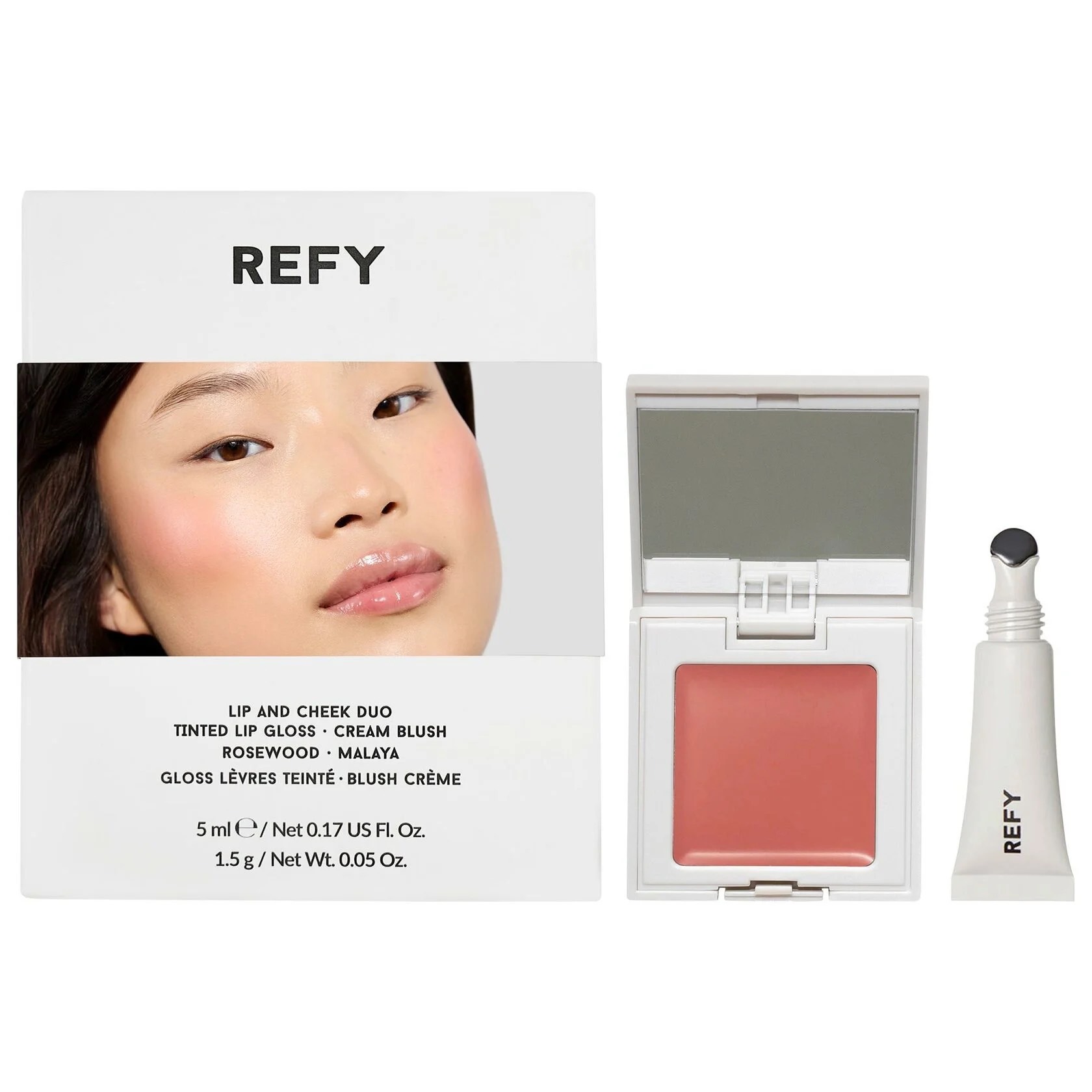 REFY Набор для макияжа губ и щек Lip Gloss and Cheek Duo Set