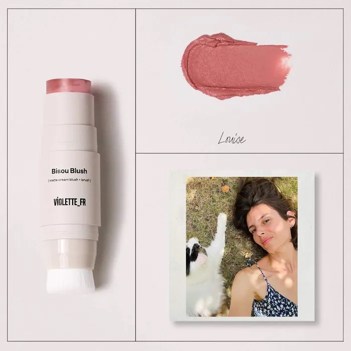 VIOLETTE_FR Мраморные кремовые румяна в стике BISOU BLUSH Marbled Cream Blush Stick, Louise 6