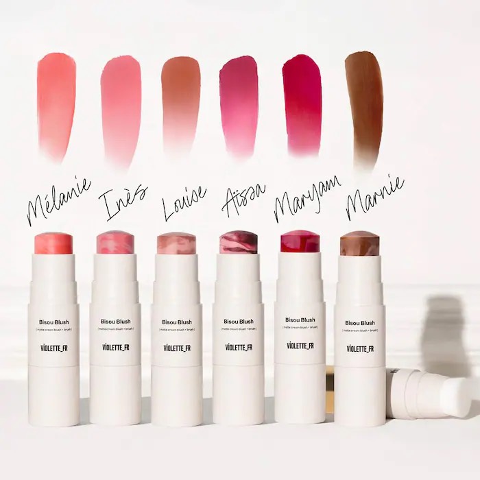 VIOLETTE_FR Мраморные кремовые румяна в стике BISOU BLUSH Marbled Cream Blush Stick, Inès 10