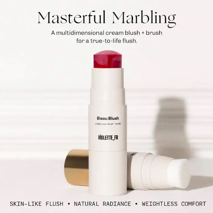 VIOLETTE_FR Мраморные кремовые румяна в стике BISOU BLUSH Marbled Cream Blush Stick, Maryam 10